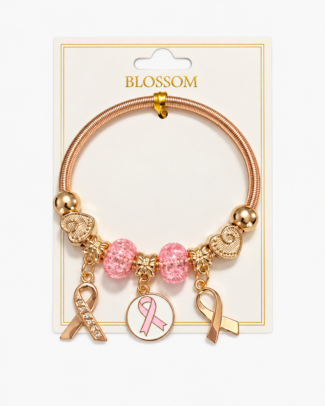 Pink Ribbon Hope Charm Bracelet π