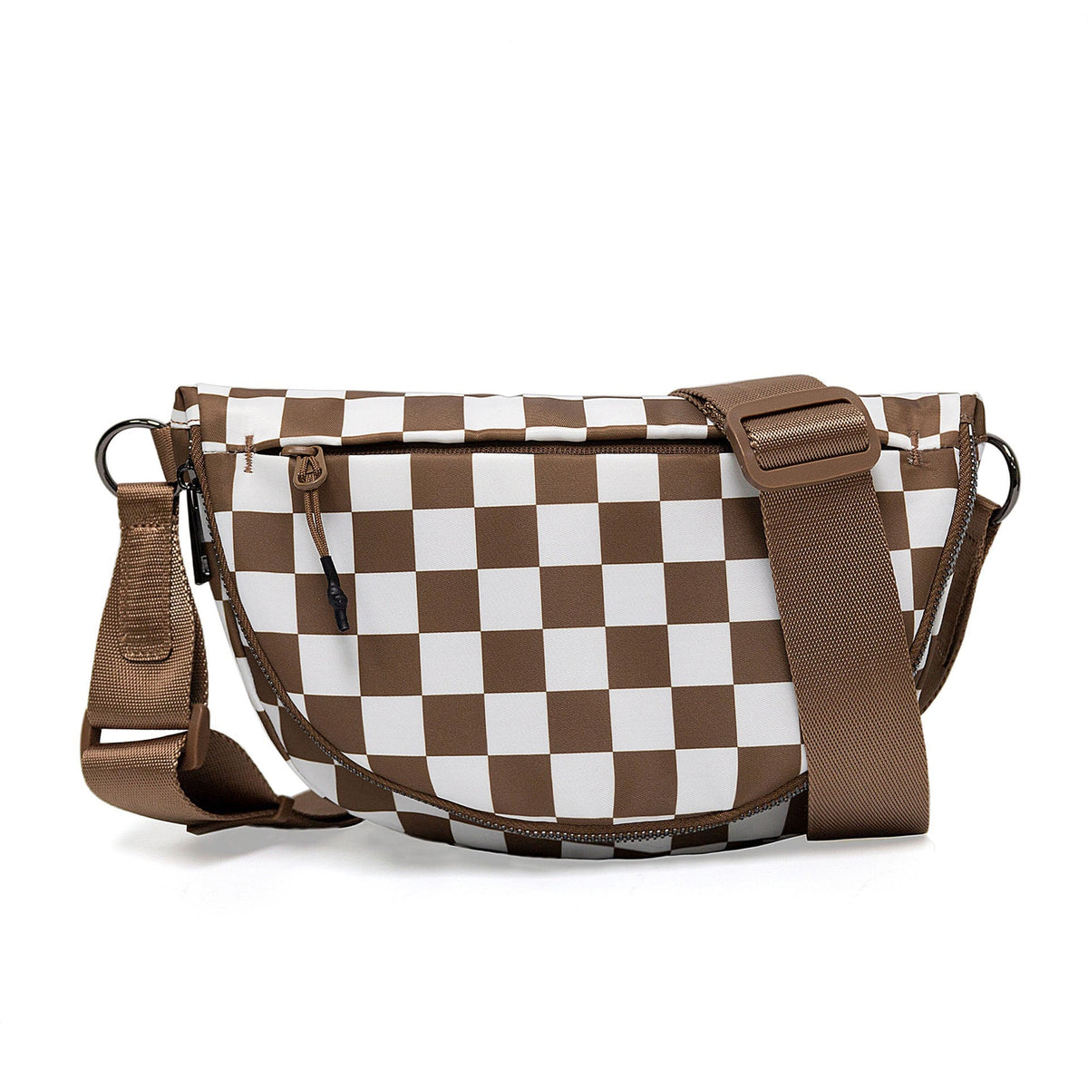 Olivia Nylon Check Foldover Crossbody