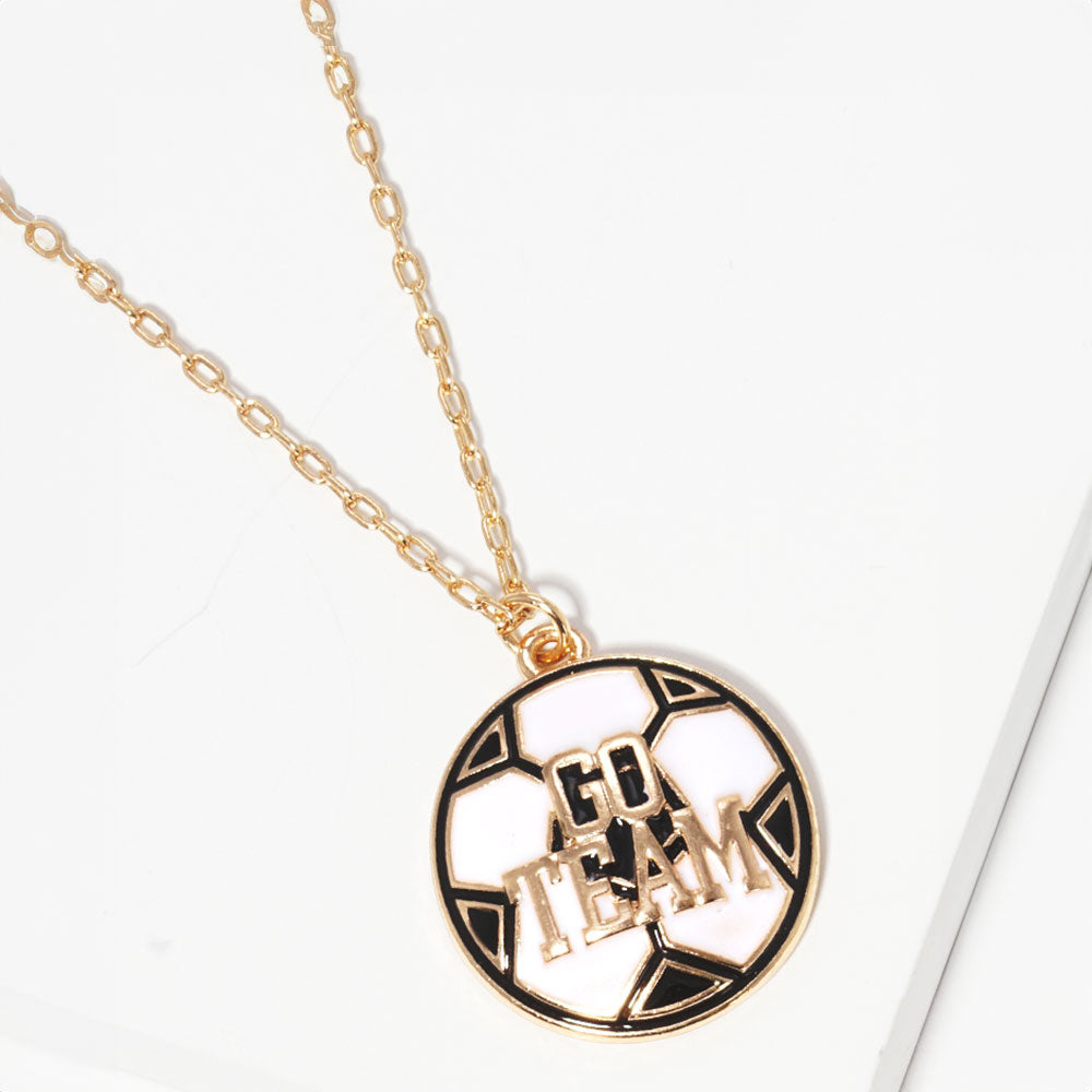 GO TEAM Soccer Pendant Necklace