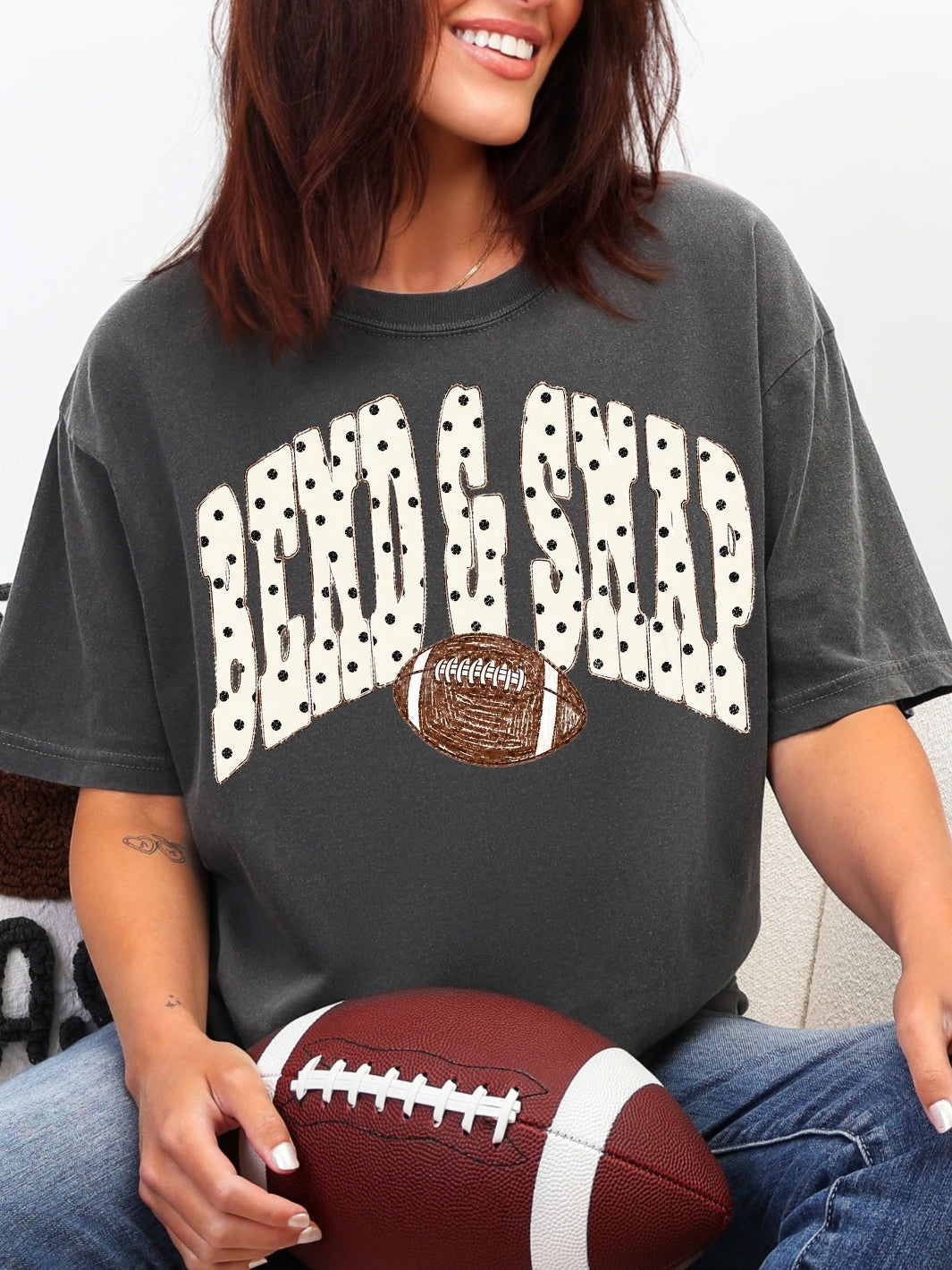 Retro Polka Dots Bend & Snap Comfort Colors Graphic Tee
