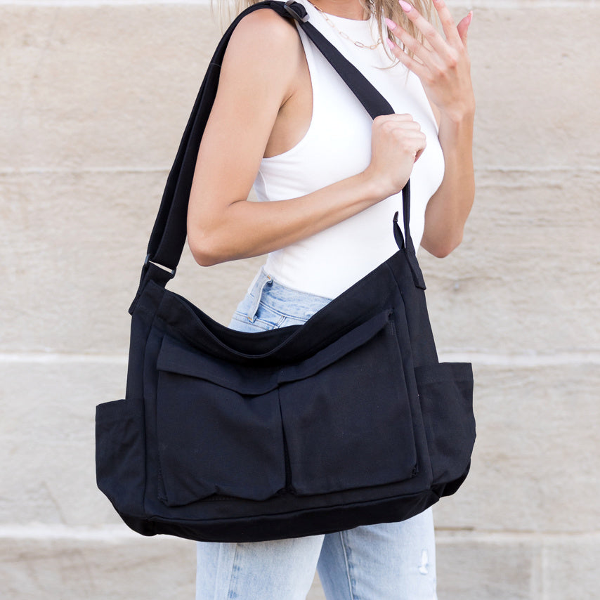 Women's Nova Oversize Canvas Messenger Bag – Casual Everyday Shoulder Bag