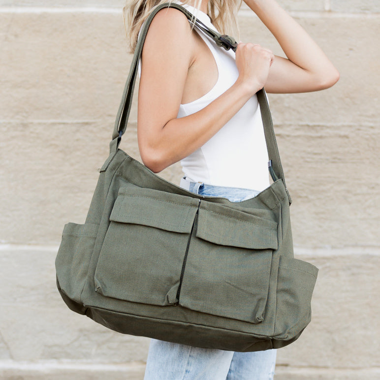 Women's Nova Oversize Canvas Messenger Bag – Casual Everyday Shoulder Bag