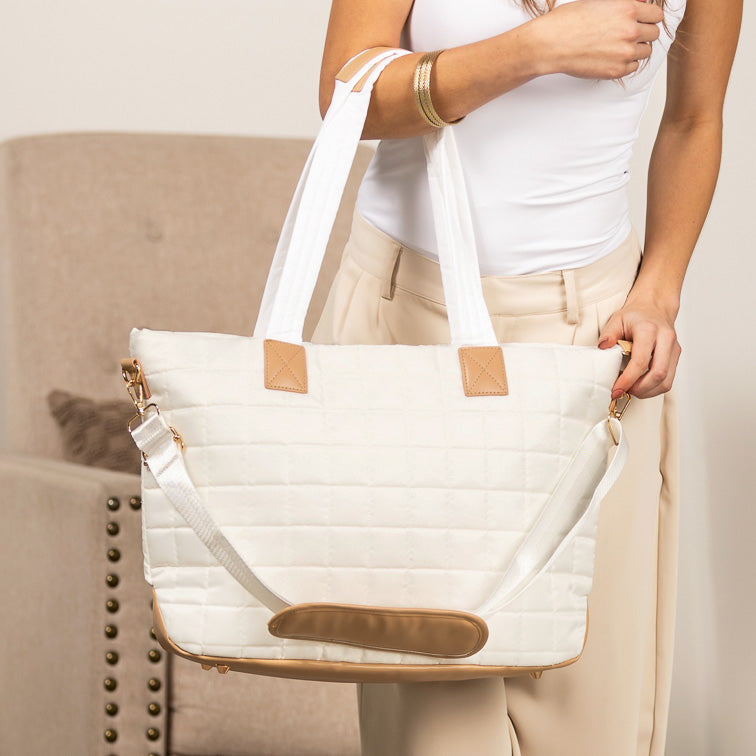 Mila Quilted Traveler Tote with Mini Clutch