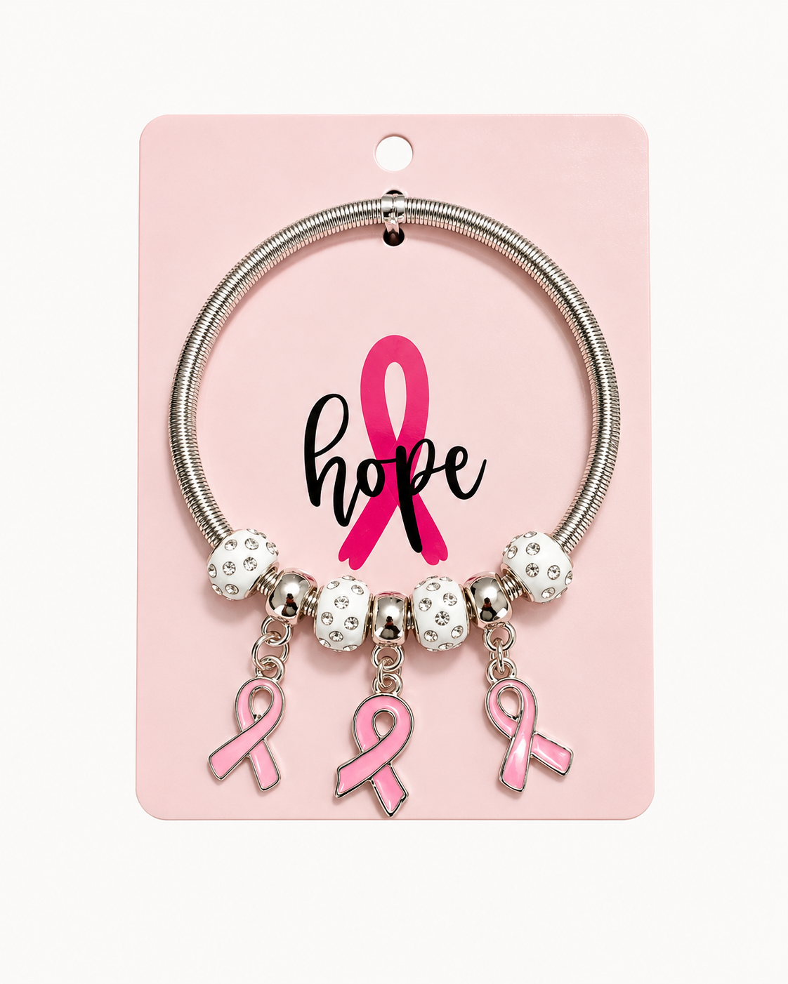 Breast Cancer Awareness Hope Charm Bracelet 🎀
