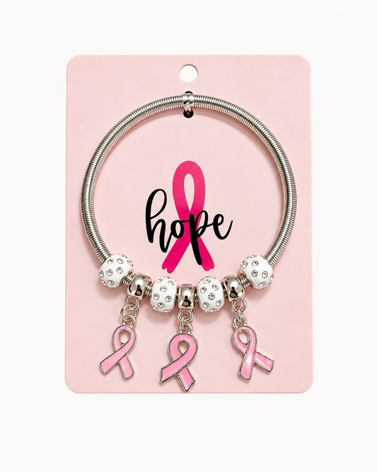 Breast Cancer Awareness Hope Charm Bracelet 🎀