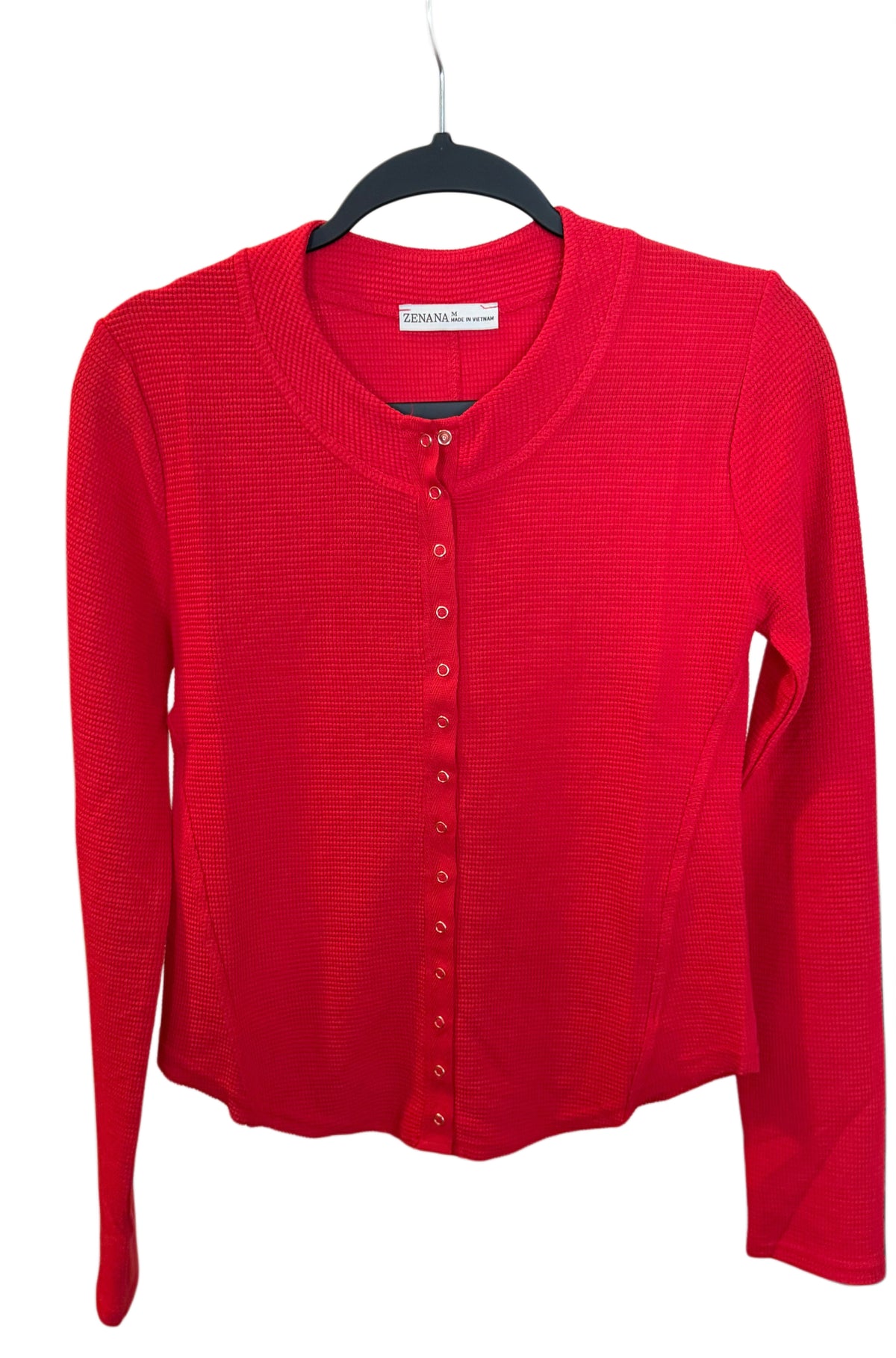 Zenana Double Knit Snap Button Shirt