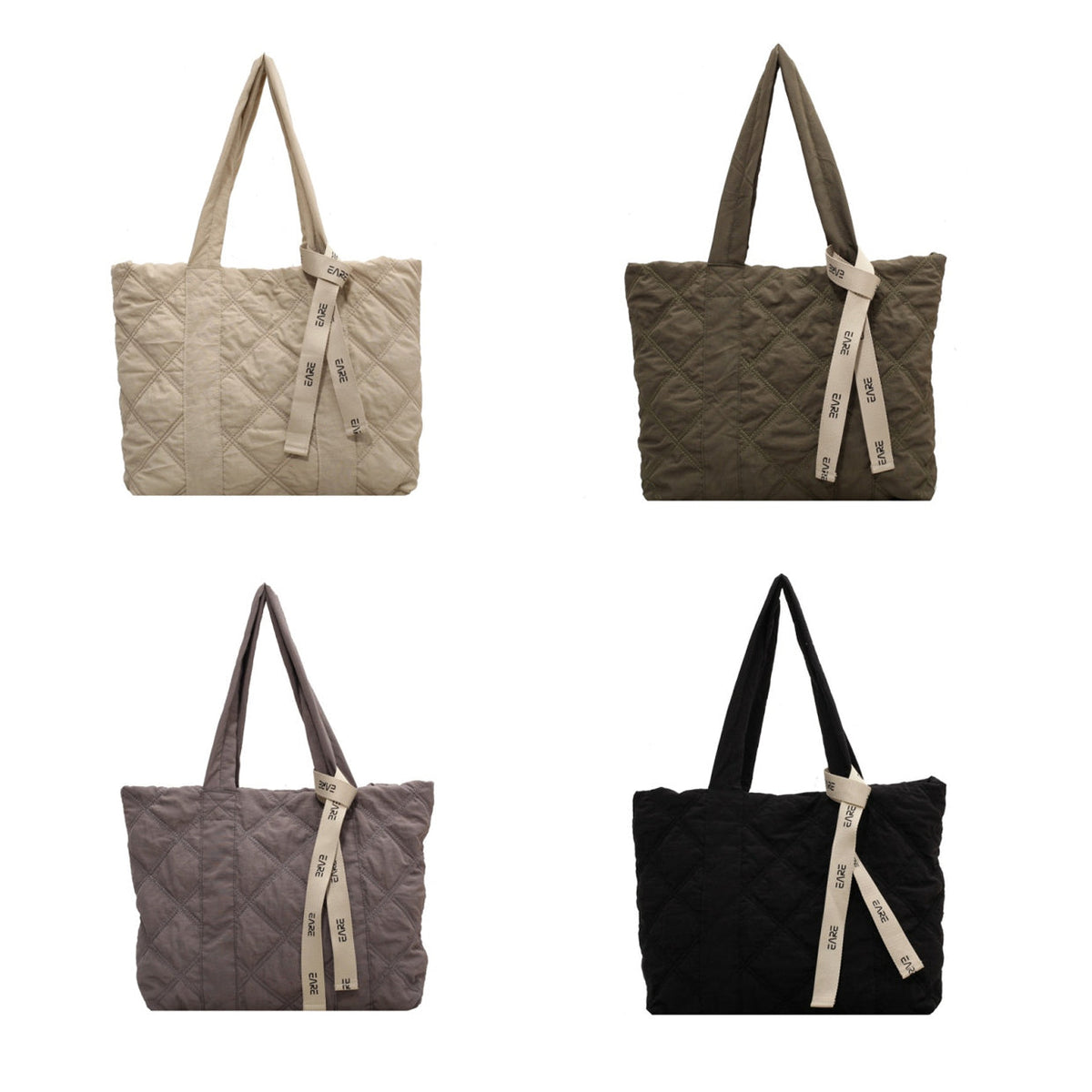 Women's Quilted Tote Bag – Lightweight Everyday Shoulder Bag