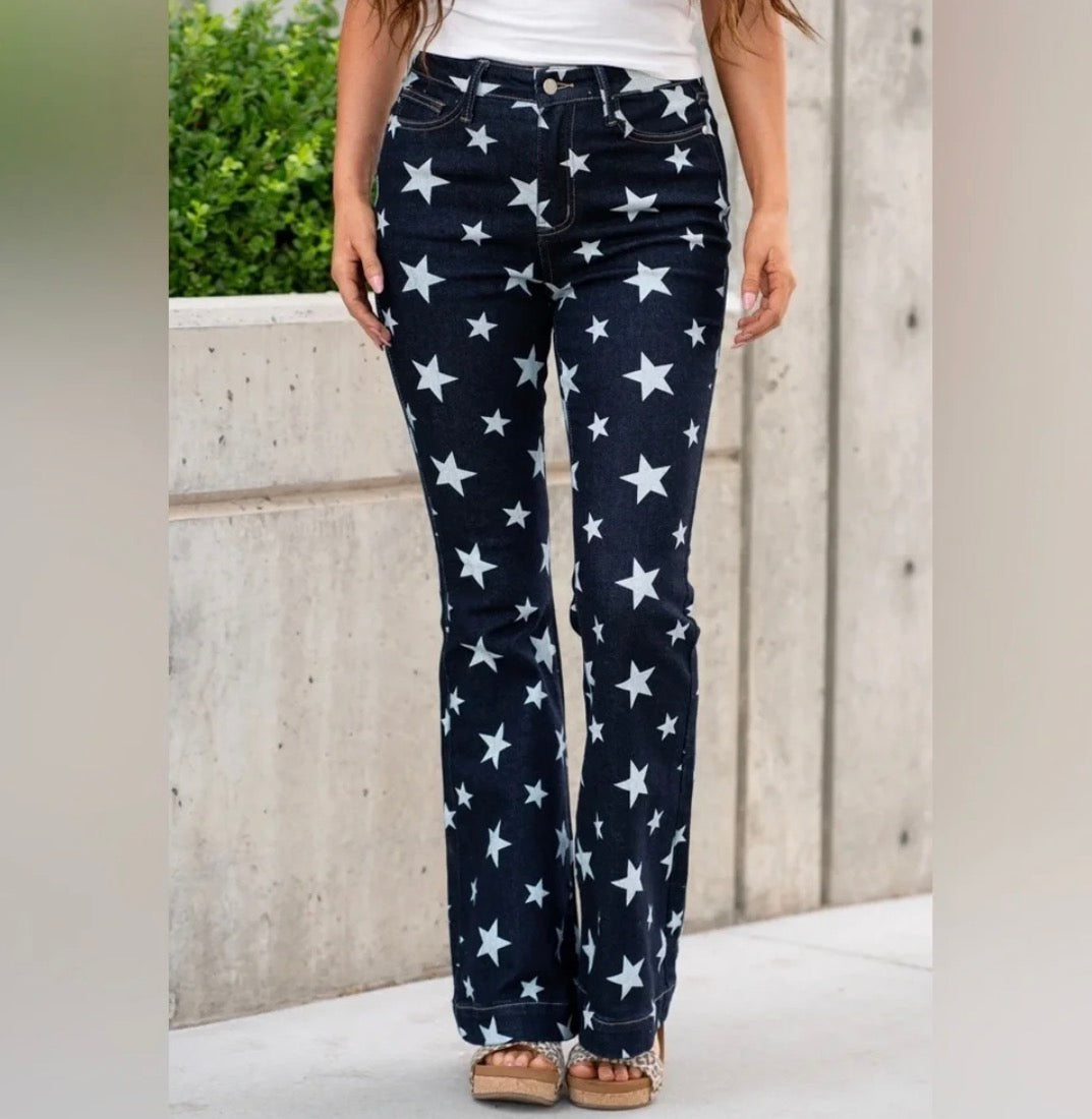 Judy Blue Stars Flare Jeans