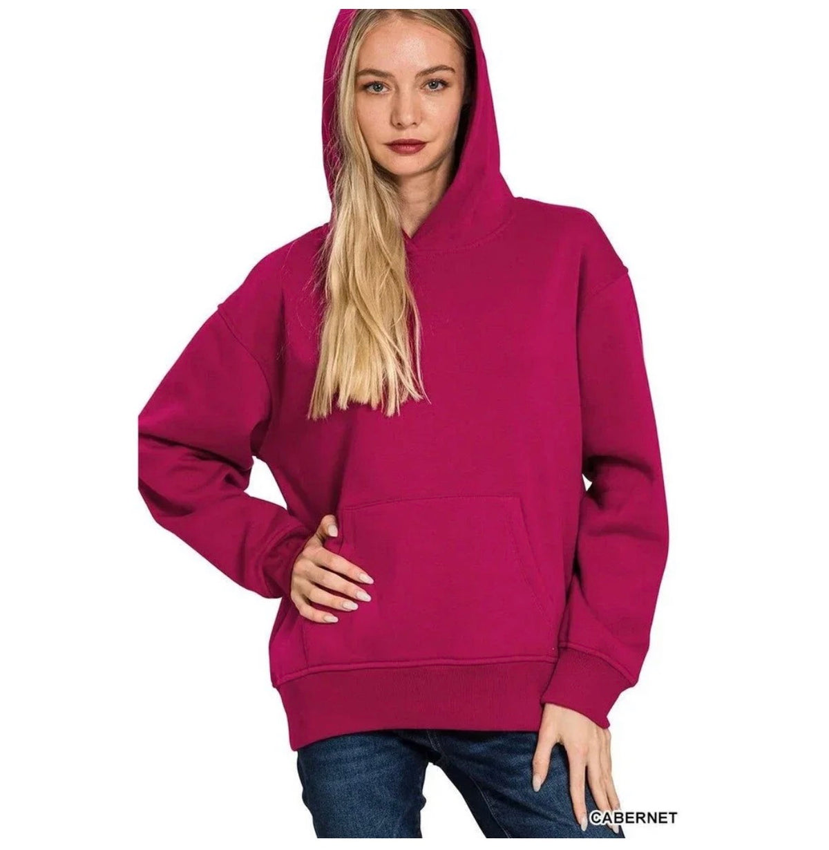 Zenana Women’s Oversized Scuba Hoodie with Kangaroo Pocket
