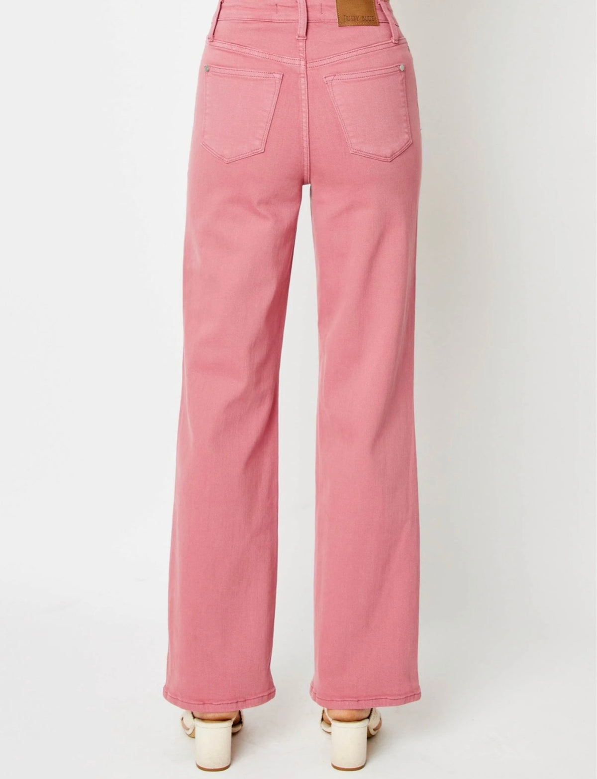 Judy Blue Dusty Pink Crochet Jeans