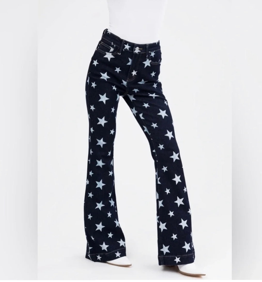 Judy Blue Stars Flare Jeans