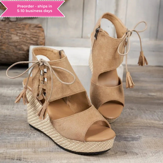 Peep Toe Wedge Sandals