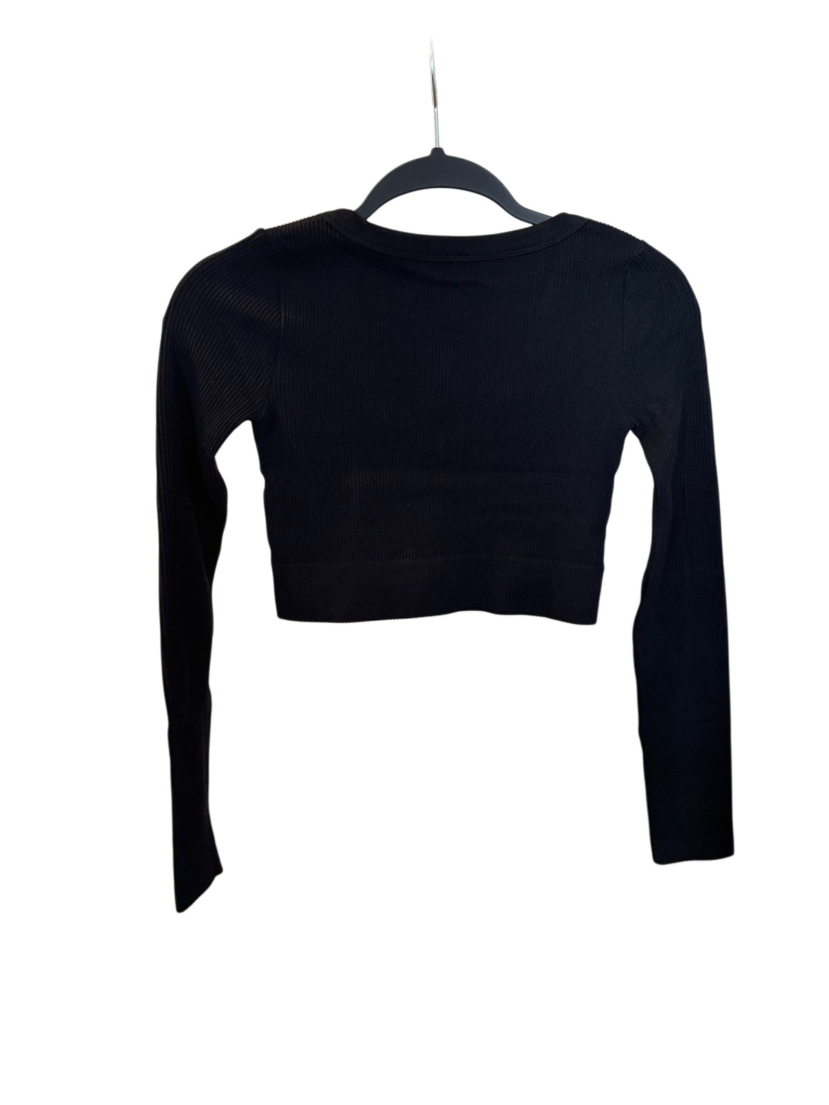 Zenana ribbed long sleeve crop top