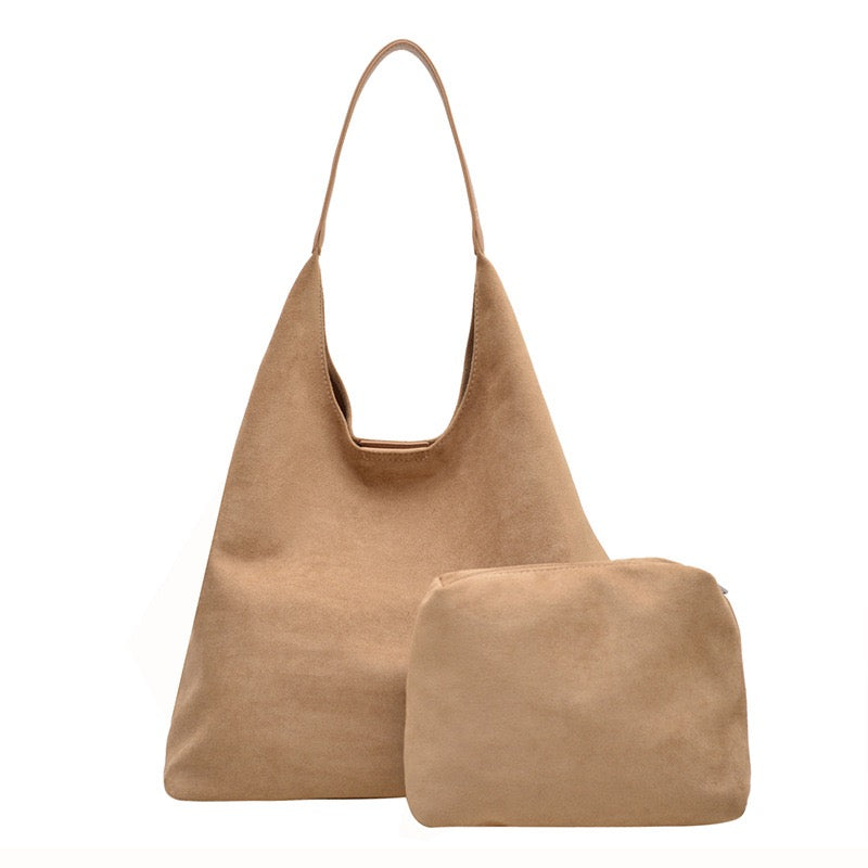 Andrea 2-in-1 Suede Hobo Shoulder Bag