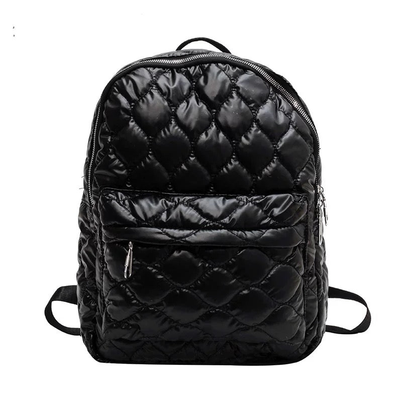 Women's Jade Metallic Puffer Backpack – Trendy Casual Bag