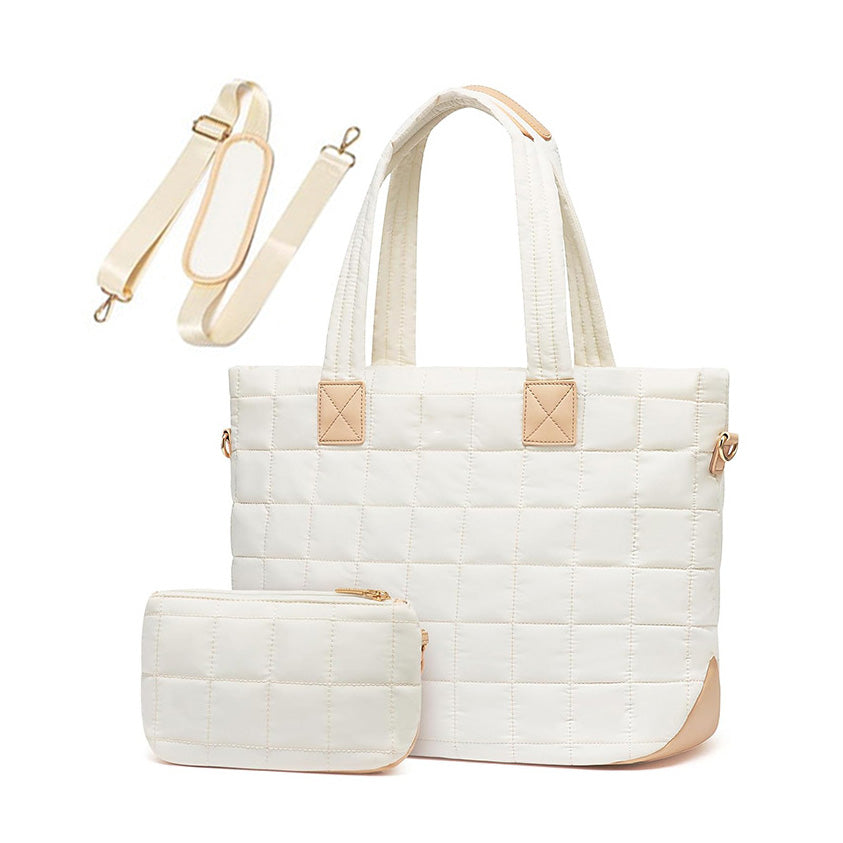 Mila Quilted Traveler Tote with Mini Clutch
